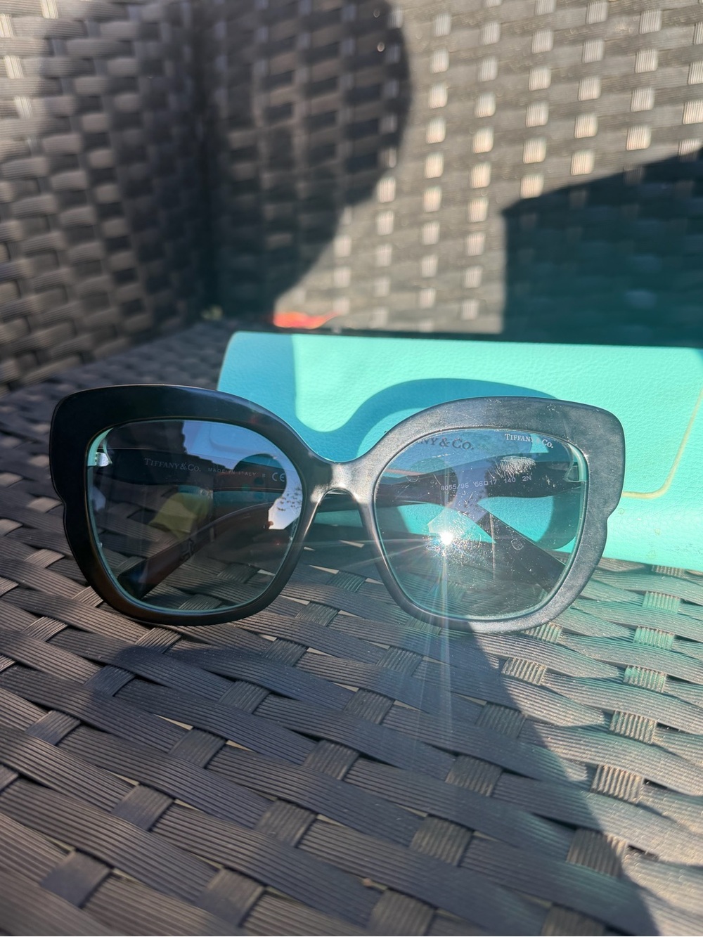Tiffany & Co. Women's Oversized Cat-Eye Sunglasses in Black